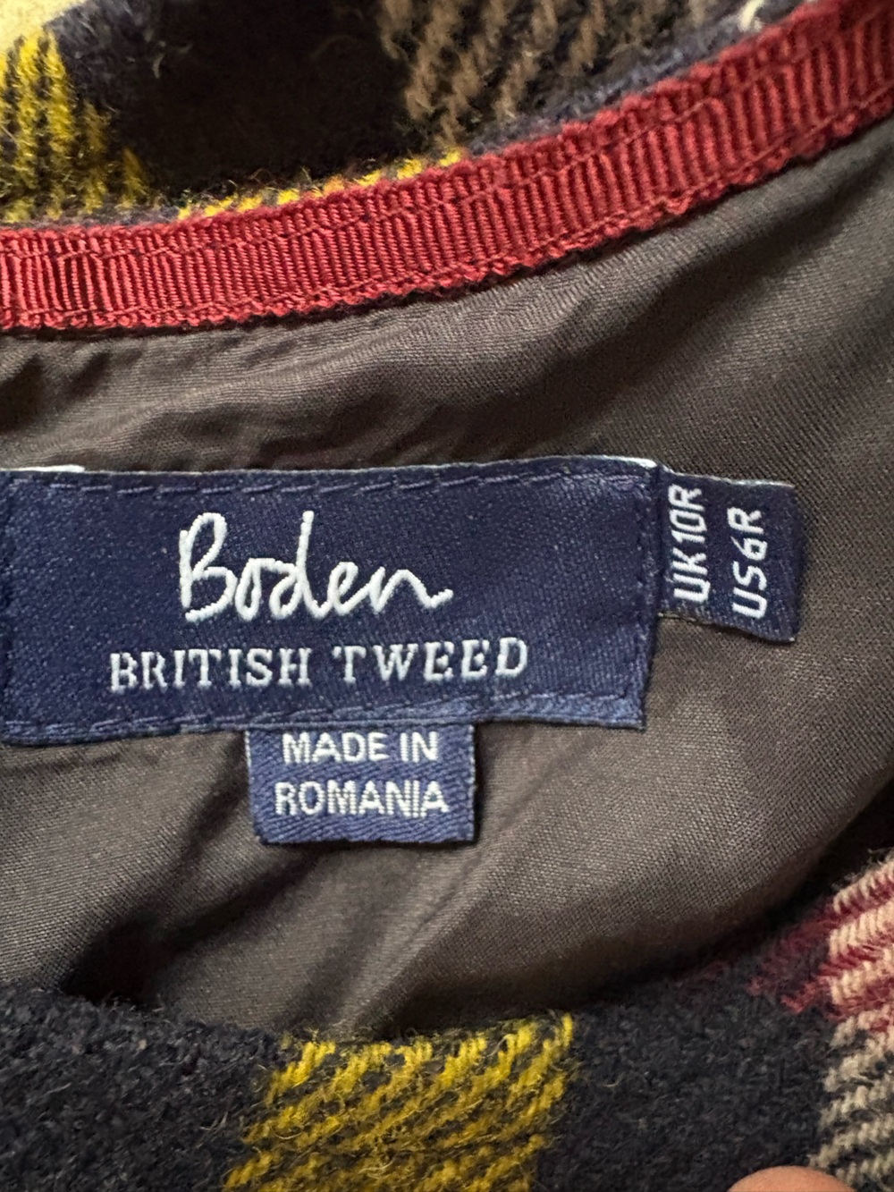 Boden British Tweed Wool Shift Dress - Picture 4 of 5